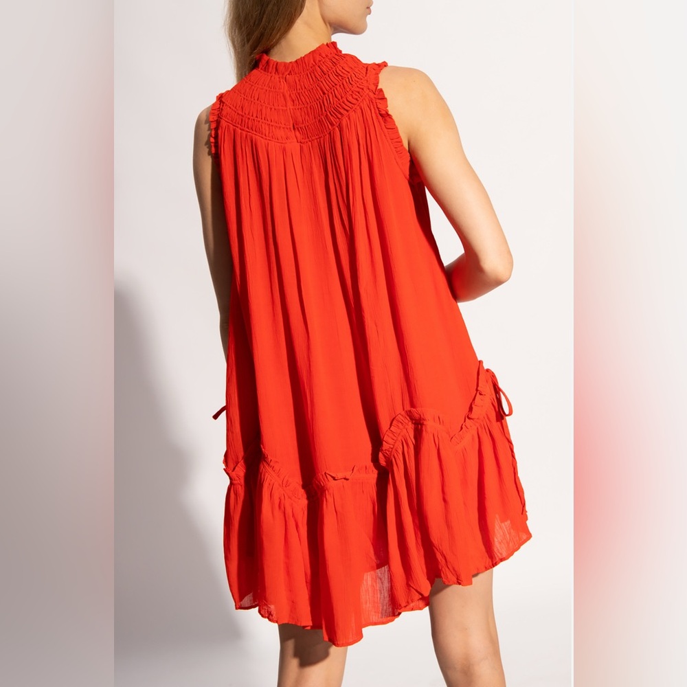 All Saints Fiery Red/Orange Textured Dress - Picture 2 of 6